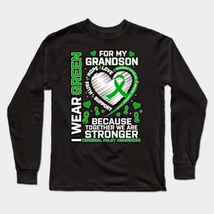 I Wear Green For Grandson Cerebral Palsy Awareness Long Sleeve T-Shirt